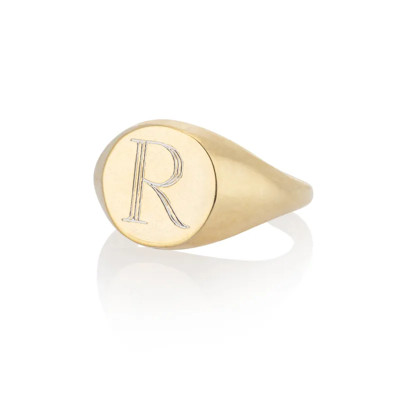 LANA PETITE ROUND PINKY SIGNET RING sold by SARAH CHLOE