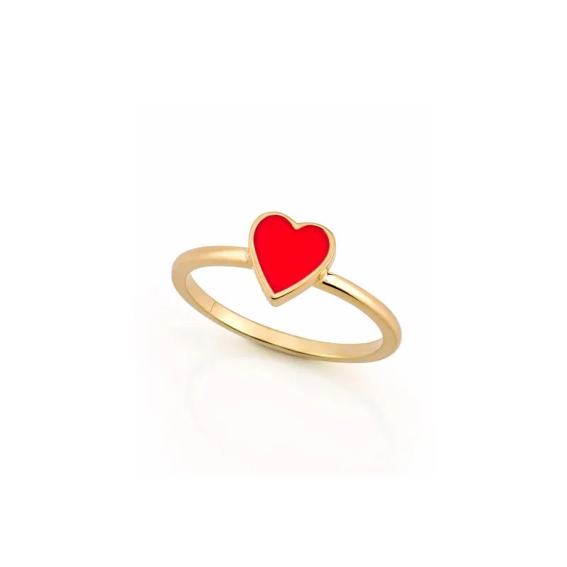 LOVE COUNT ® ENAMEL STACKABLE HEART RING- RED sold by SARAH CHLOE