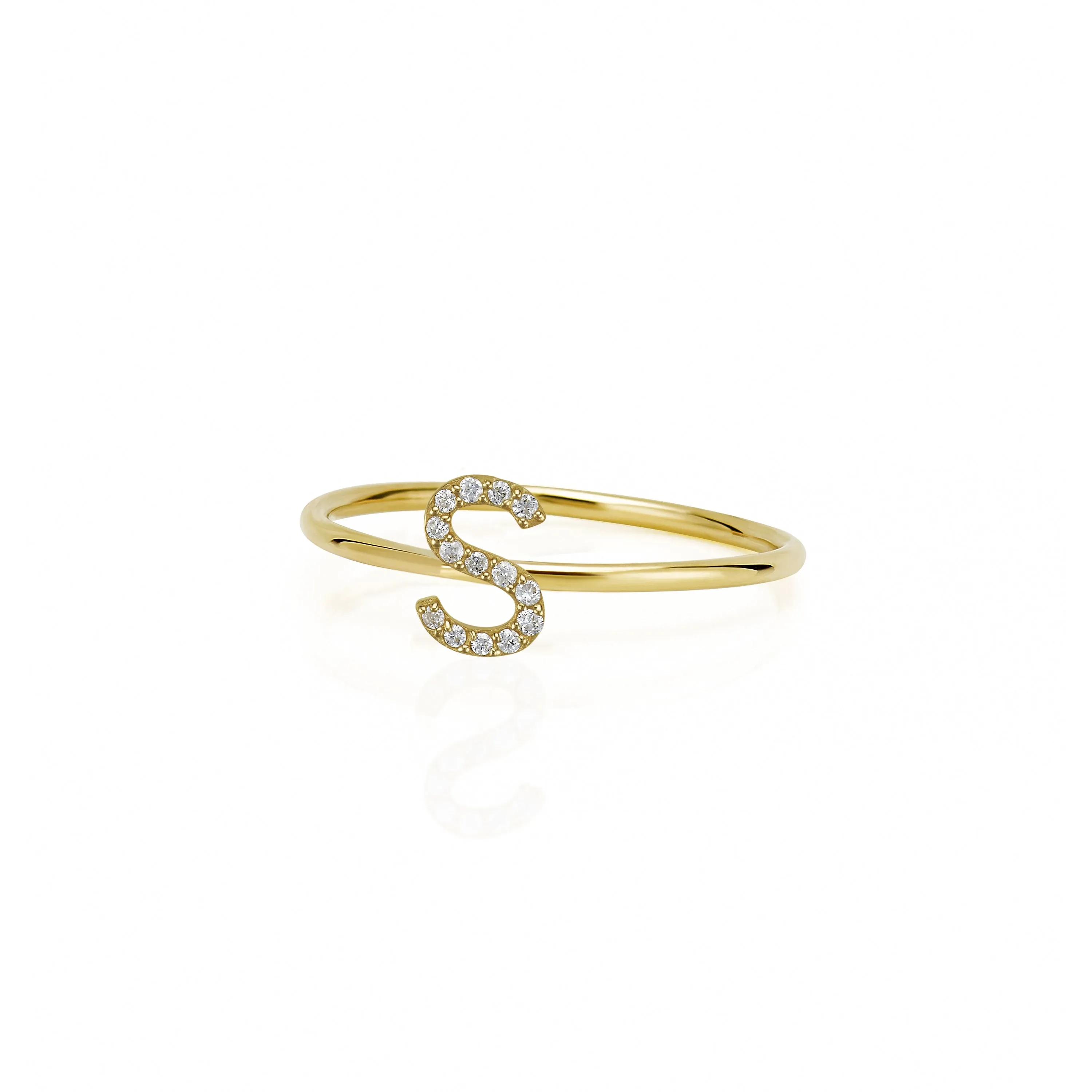 AMELIA STACKABLE DIAMOND INITIAL RING sold by SARAH CHLOE