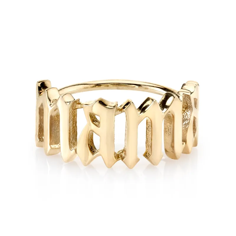 AVA GOTHIC JUMBO MAMA RING sold by SARAH CHLOE