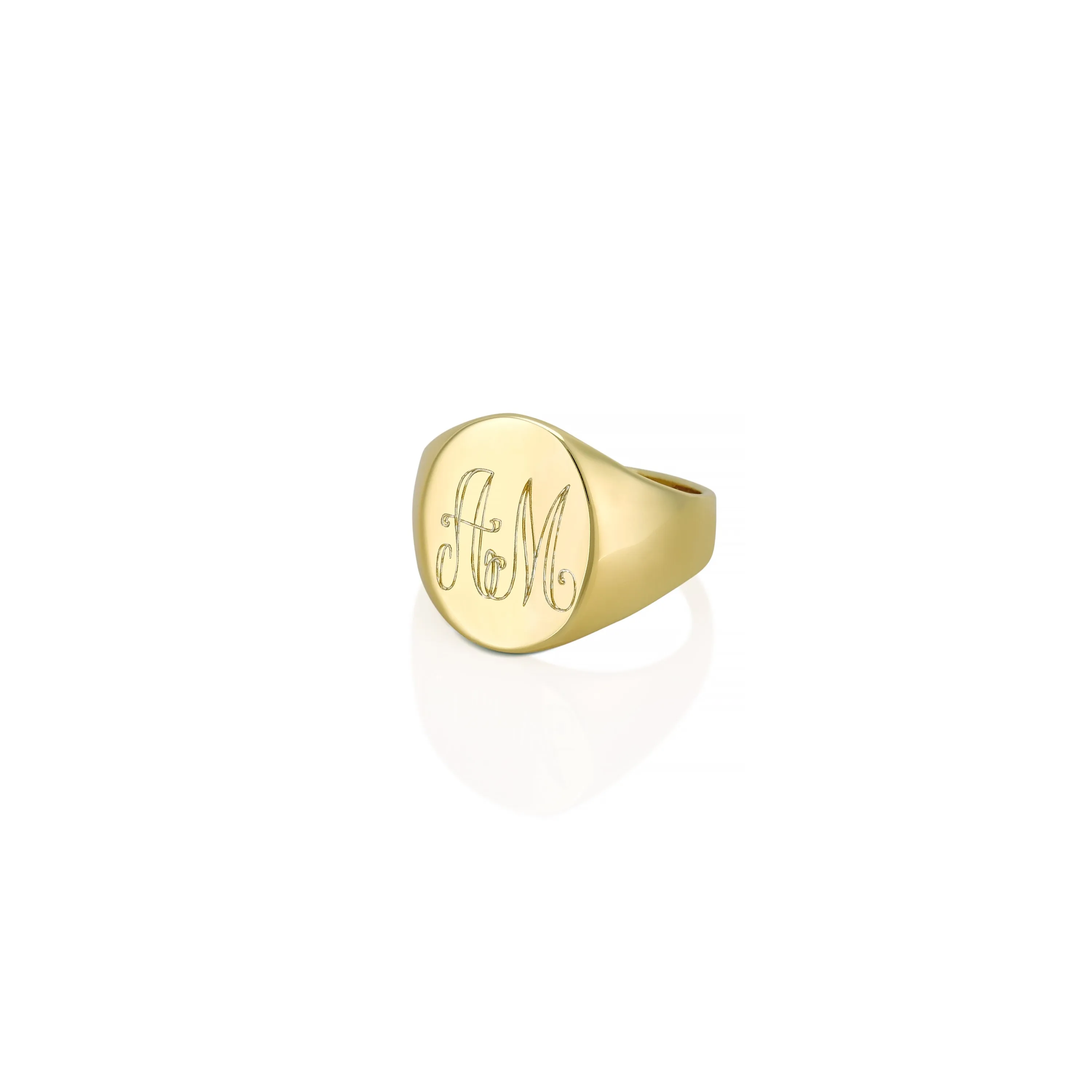 LANA OVAL 2-LETTER MONOGRAM SIGNET RING sold by SARAH CHLOE