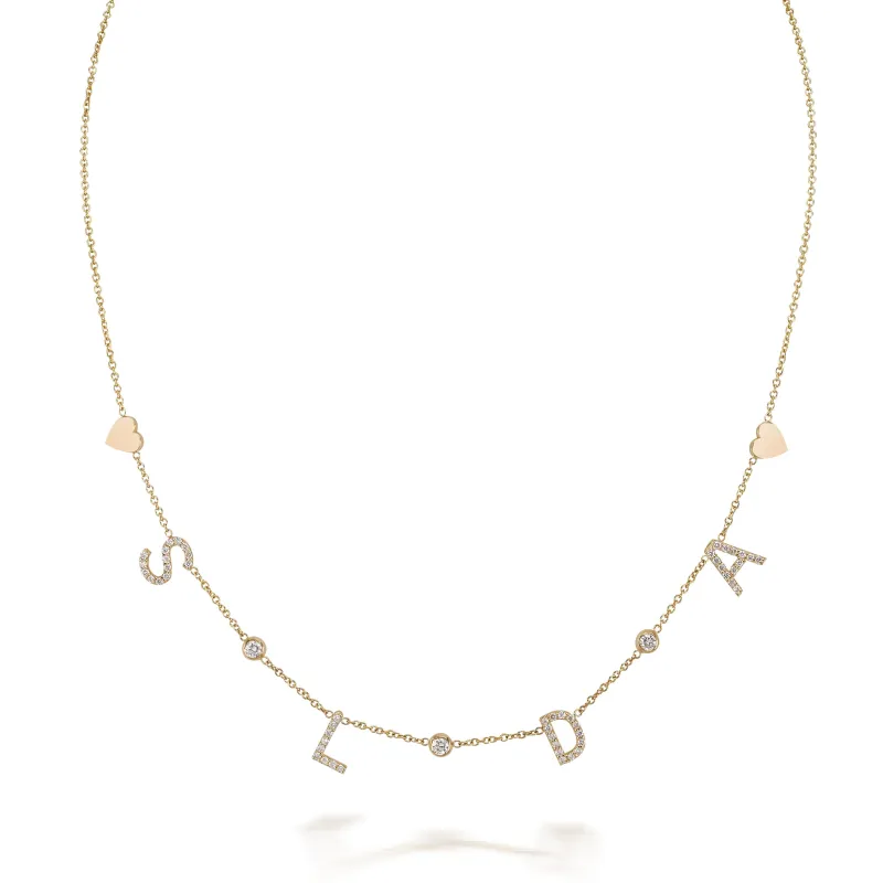 AMELIA DIAMOND MULTI-INITIAL NECKLACE sold by SARAH CHLOE