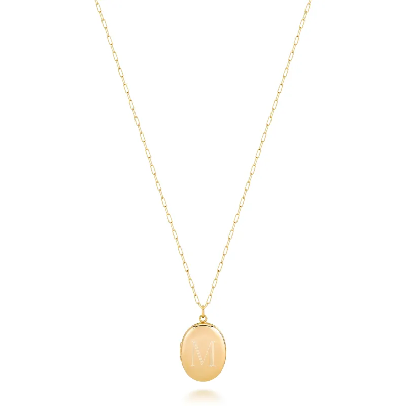 CHARLI SMALL OVAL ENGRAVED LOCKET sold by SARAH CHLOE