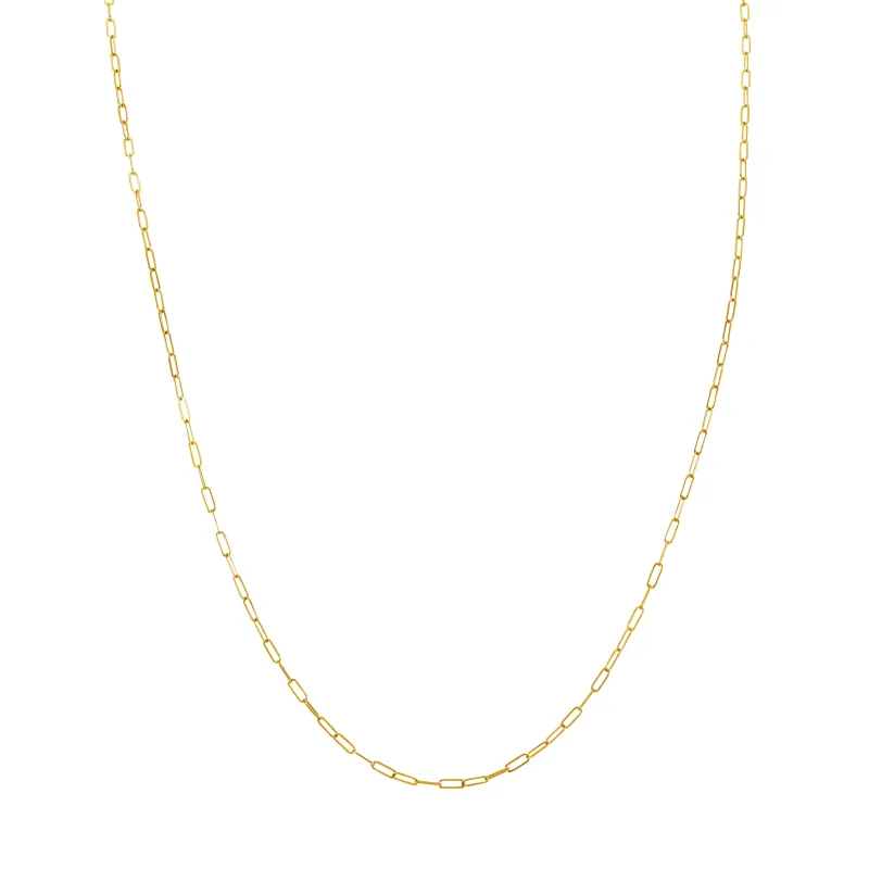 CHAINS: DAINTY PAPERCLIP CHAIN-14KT GOLD sold by SARAH CHLOE