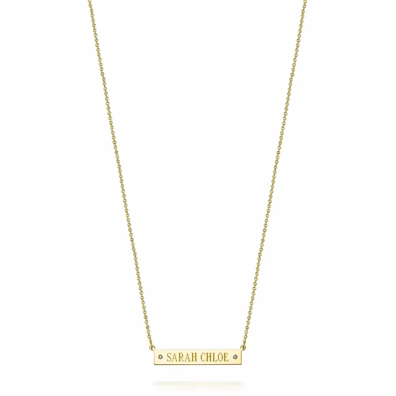 LEIGH ID DOUBLE DIAMOND ACCENT NECKLACE sold by SARAH CHLOE