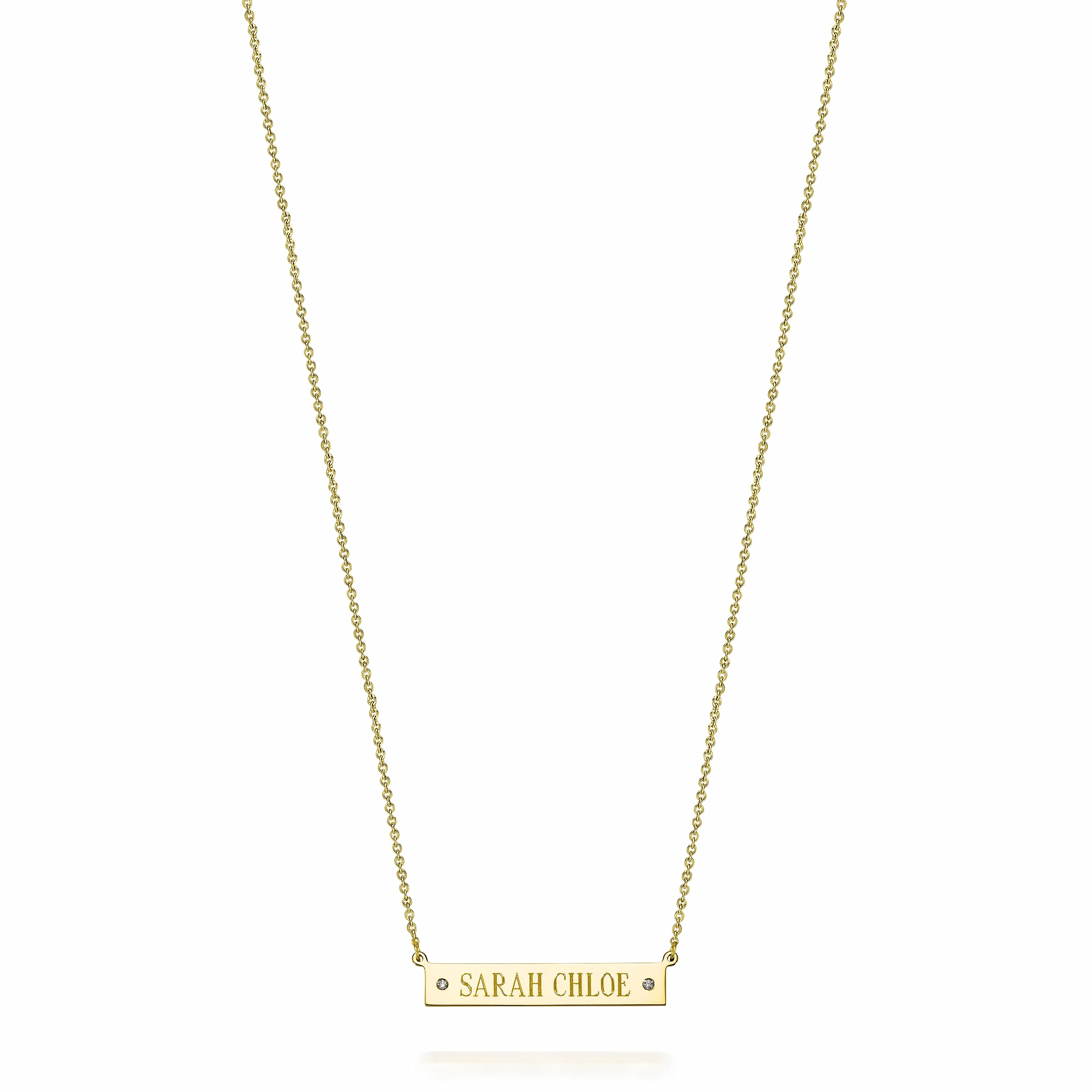 LEIGH ID DOUBLE DIAMOND ACCENT NECKLACE sold by SARAH CHLOE