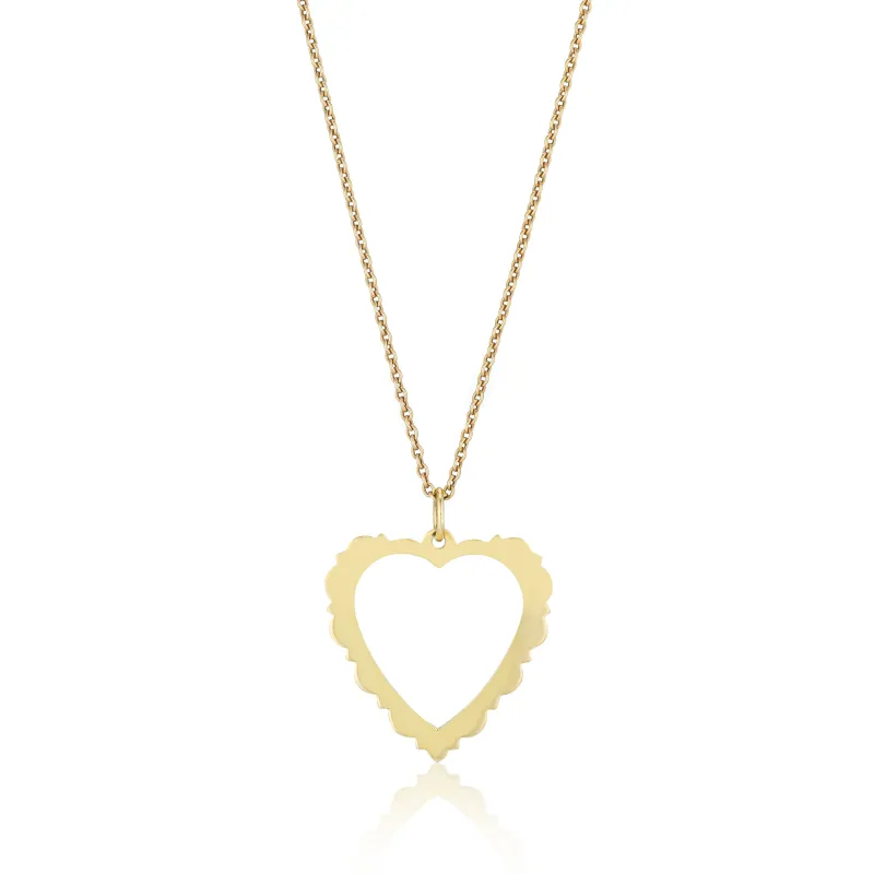 PARKER SCALLOPED HEART CHARM NECKLACE sold by SARAH CHLOE