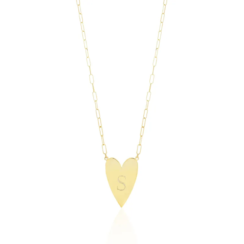 BRIE ELONGATED HEART NECKLACE made by SARAH CHLOE