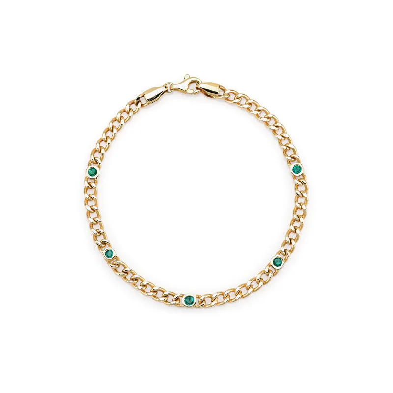 RILEY EMERALD 5 STONE BRACELET sold by SARAH CHLOE