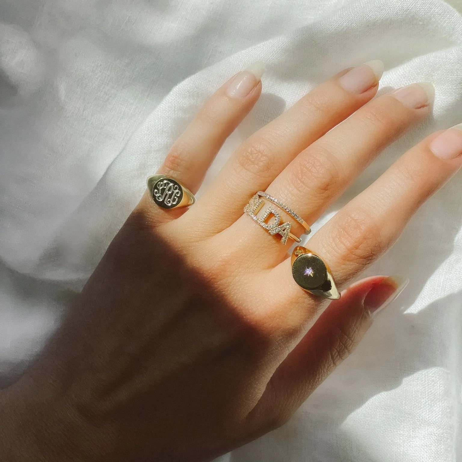 LANA PETITE ROUND PINKY SIGNET RING sold by SARAH CHLOE product image thumbnail 2