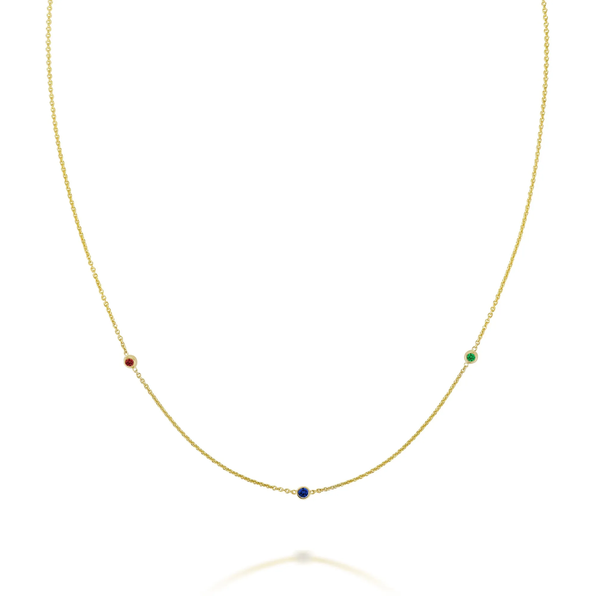 SLDA TRIO CUSTOM BIRTHSTONE NECKLACE sold by SARAH CHLOE