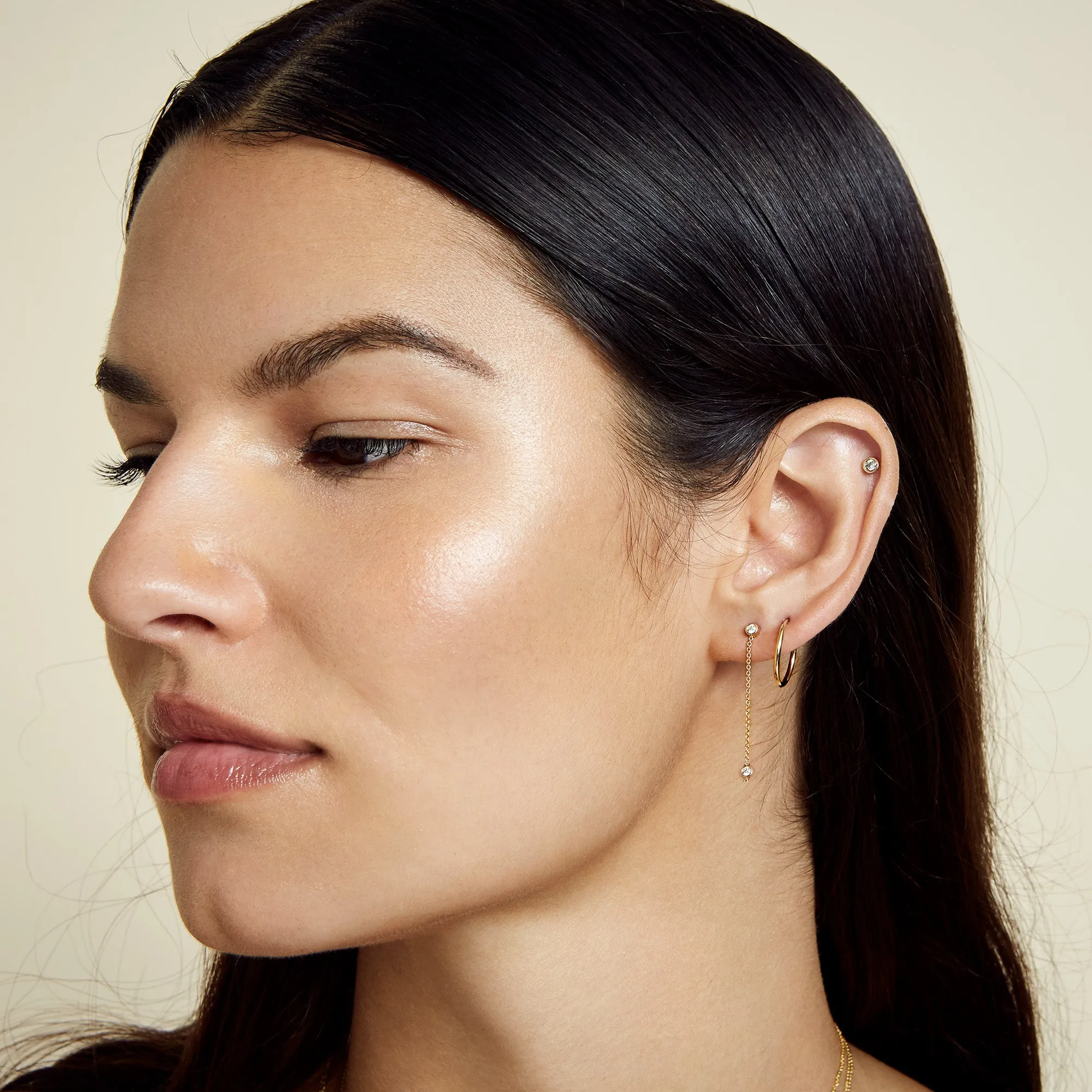 SLDA CLASSIC GOLD HOOP EARRING SINGLE sold by SARAH CHLOE product image thumbnail 3