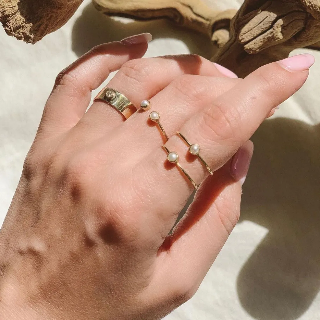 SLDA DIAMOND STACKABLE CIGAR RING BAND sold by SARAH CHLOE product image thumbnail 4