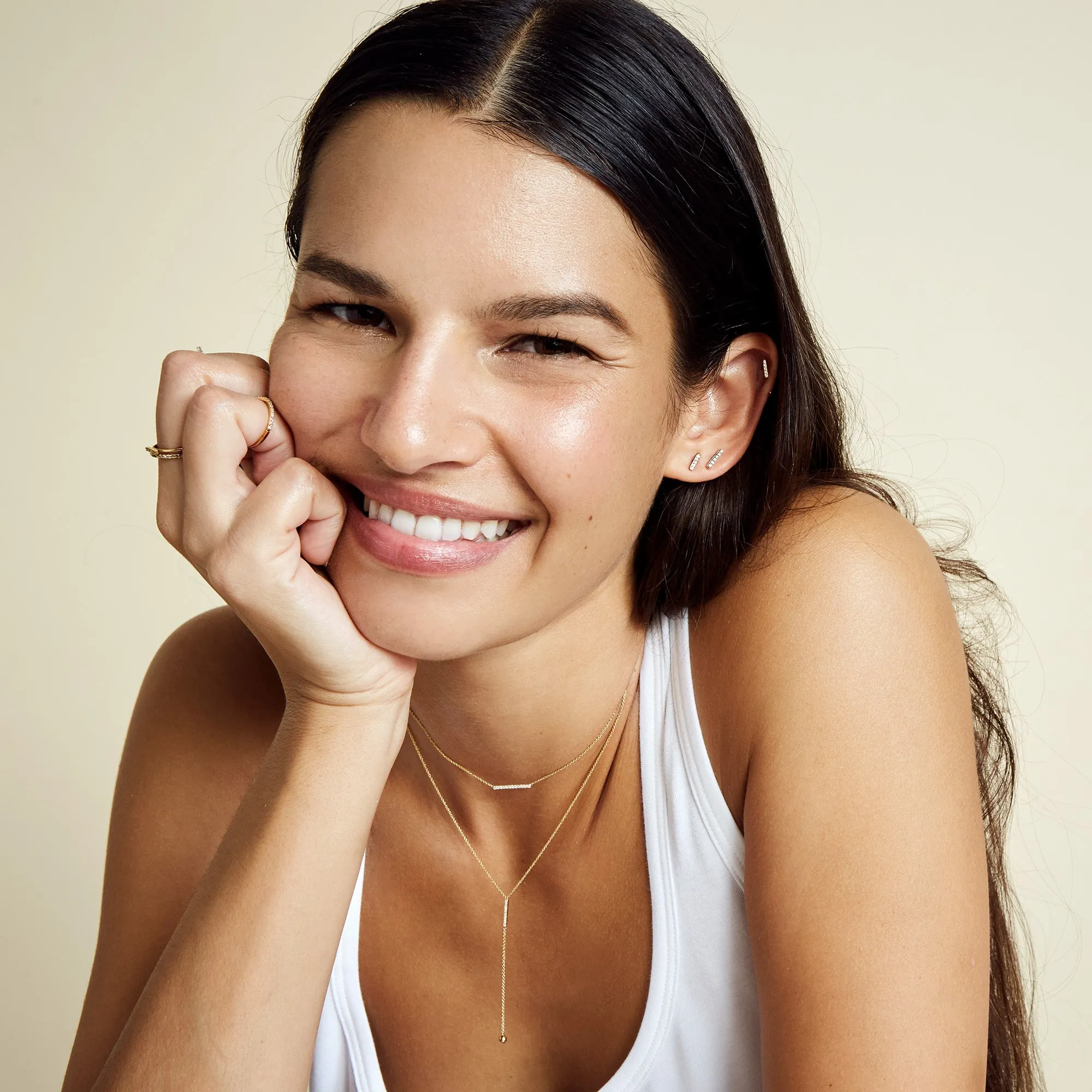 SLDA MINI DIAMOND BAR EARRING SINGLE sold by SARAH CHLOE product image thumbnail 2