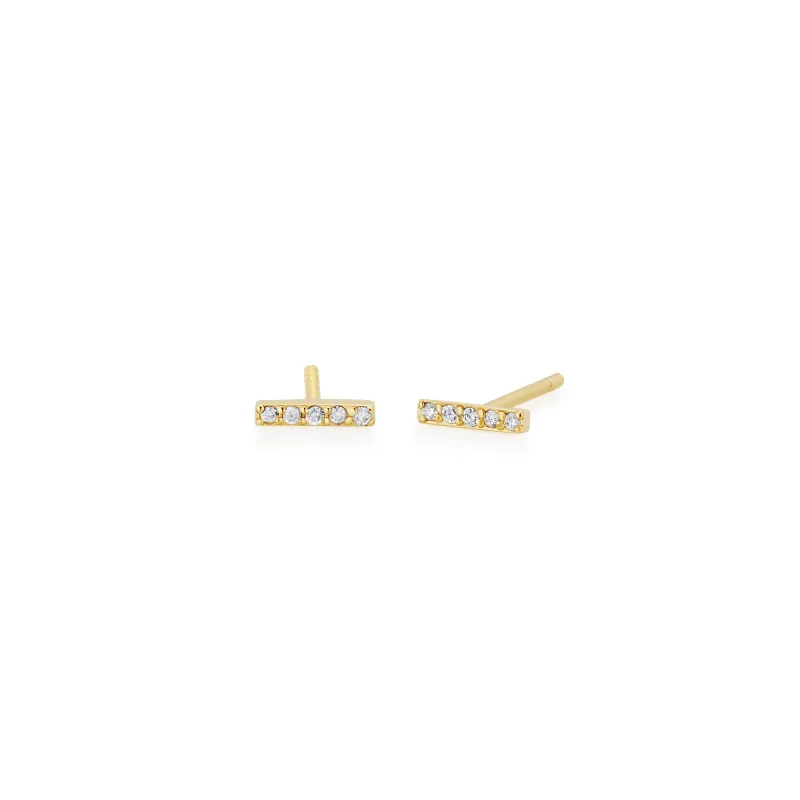 SLDA MINI DIAMOND BAR EARRING (PAIR) sold by SARAH CHLOE