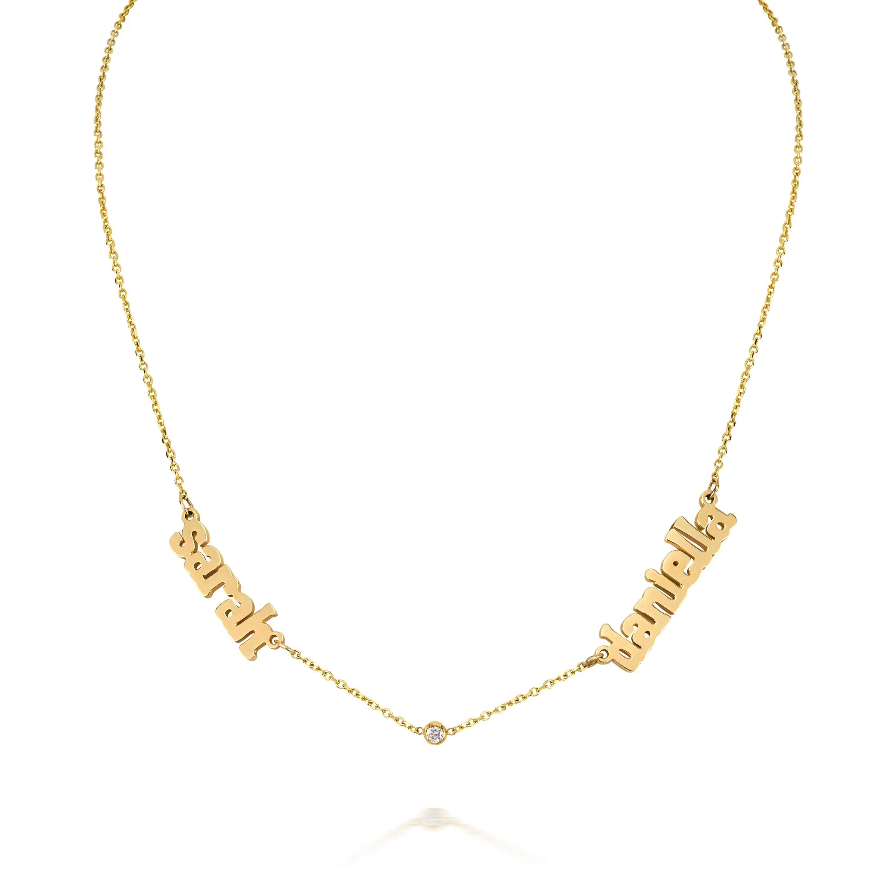 AVA DUO NAME NECKLACE WITH DIAMOND sold by SARAH CHLOE