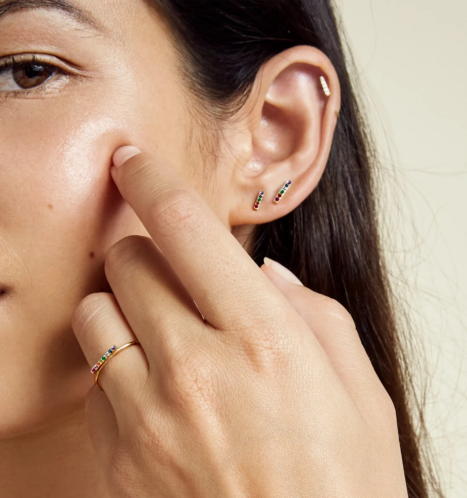 SLDA BIRTHSTONE STACKABLE BAR RING sold by SARAH CHLOE product image thumbnail 2