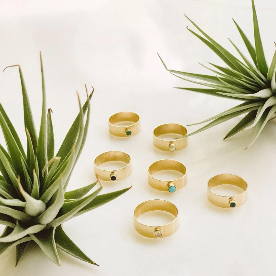 SLDA BIRTHSTONE STACKABLE CIGAR RING BAND sold by SARAH CHLOE product image thumbnail 2