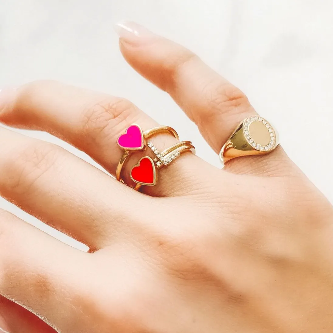 LOVE COUNT ® ENAMEL STACKABLE HEART RING sold by SARAH CHLOE product image thumbnail 5