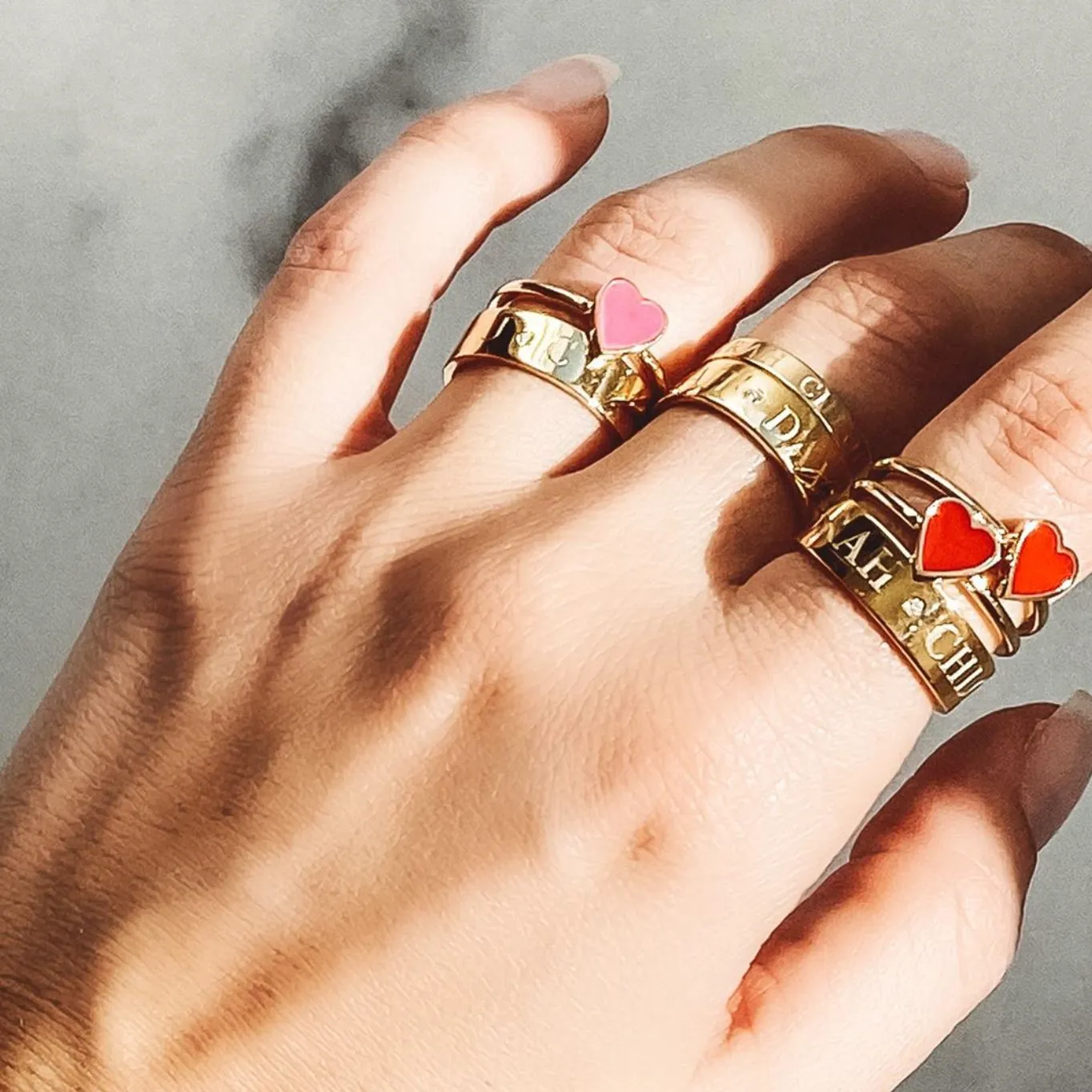 LOVE COUNT ® ENAMEL STACKABLE HEART RING sold by SARAH CHLOE product image thumbnail 3