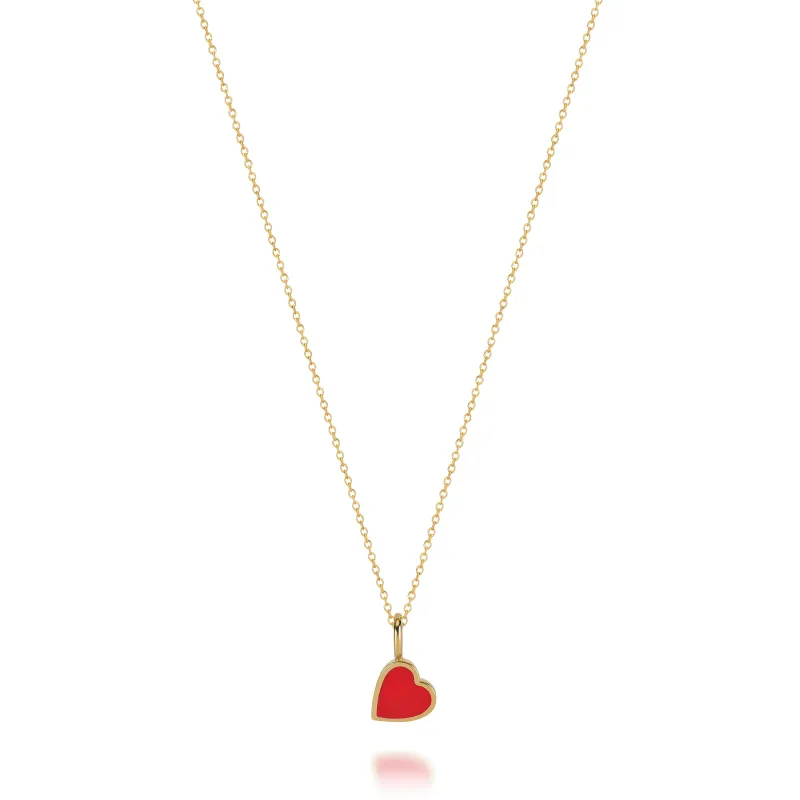 LOVE COUNT ® ENAMEL HEART NECKLACE-RED sold by SARAH CHLOE