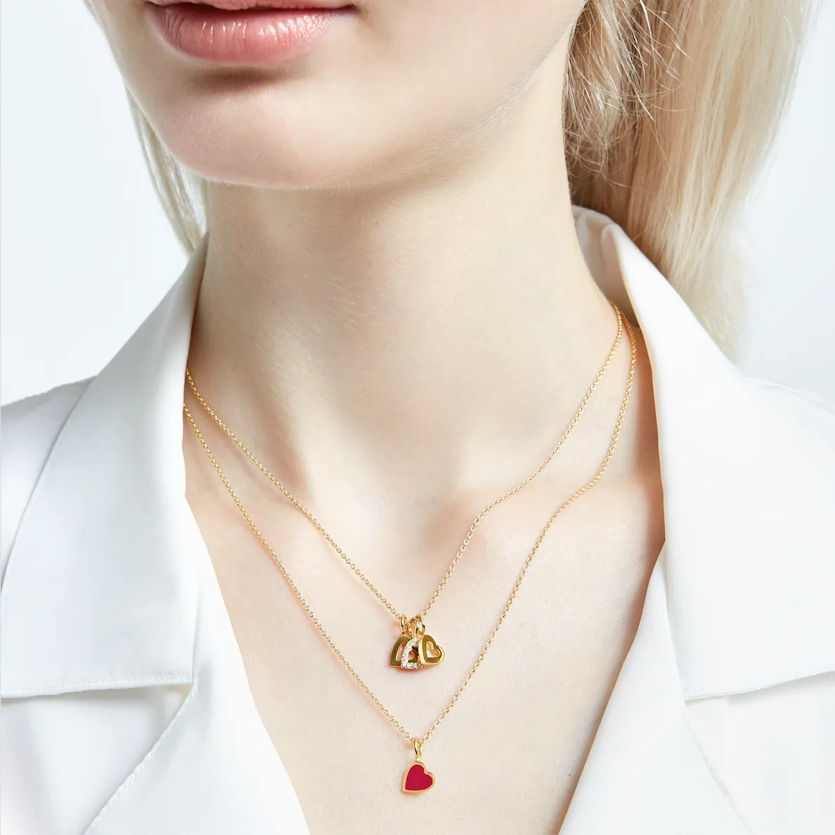 LOVE COUNT ® ENAMEL HEART NECKLACE-RED sold by SARAH CHLOE product image thumbnail 4