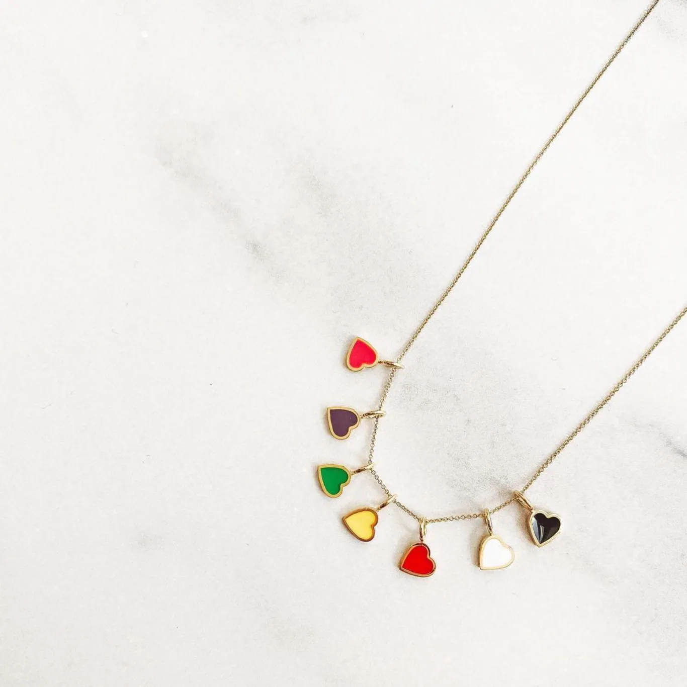 LOVE COUNT ® ENAMEL HEART NECKLACE-RED sold by SARAH CHLOE product image thumbnail 2