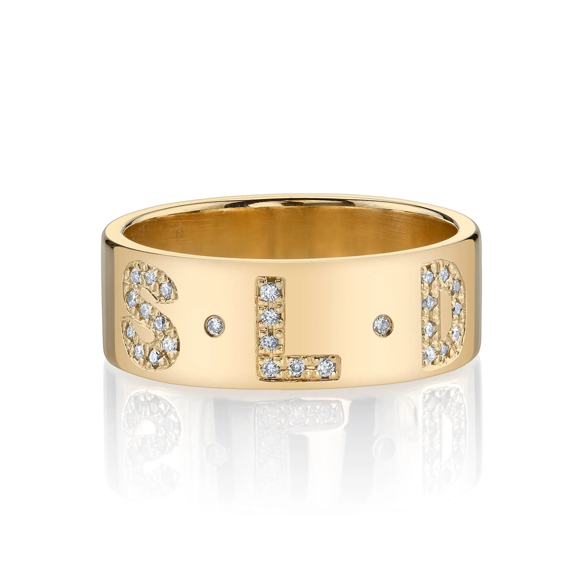 CIELA PAVE DIAMOND MULTI INITIAL RING sold by SARAH CHLOE