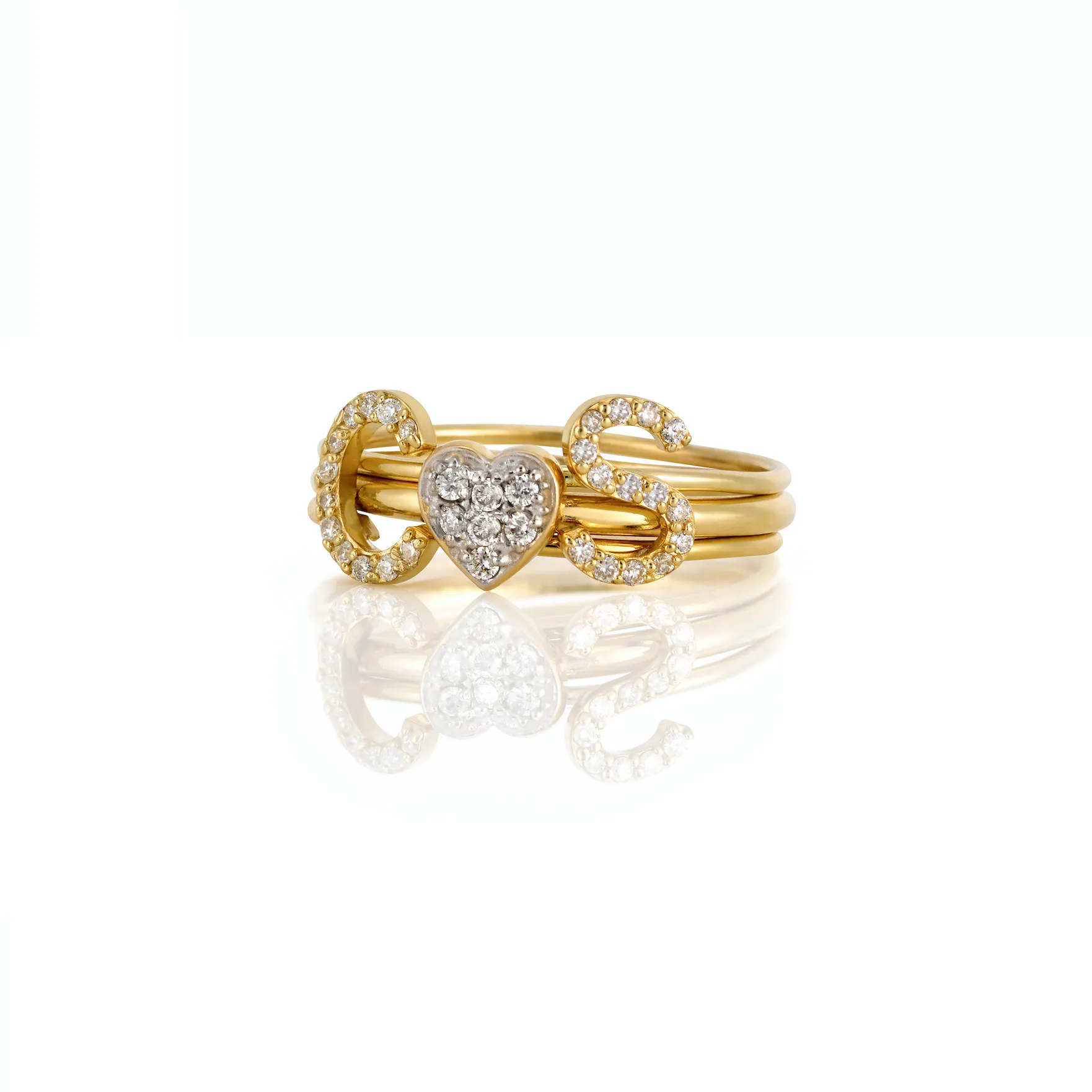 AMELIA STACKABLE DIAMOND INITIAL RING sold by SARAH CHLOE product image thumbnail 3