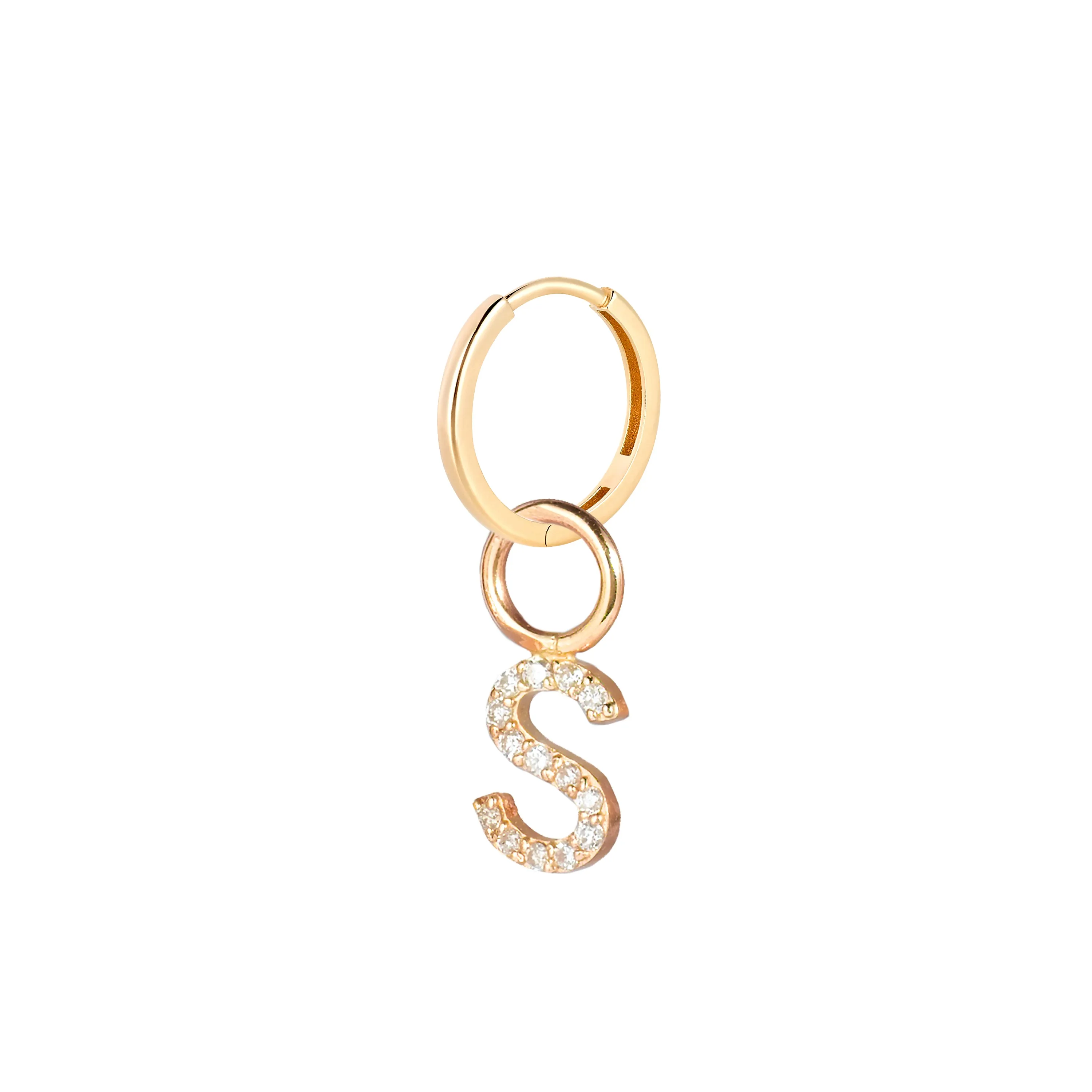 AMELIA DIAMOND INITIAL HOOP SINGLES sold by SARAH CHLOE product image thumbnail 3