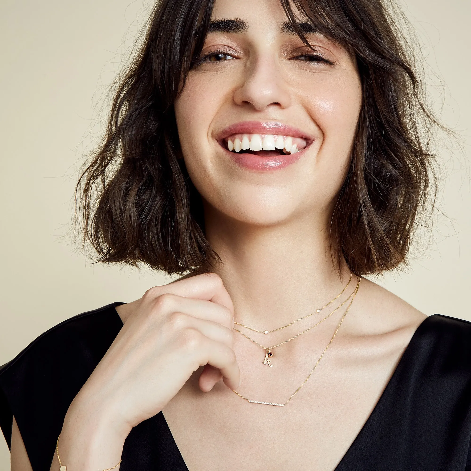 AMELIA SCRIPT INITIAL NECKLACE sold by SARAH CHLOE product image thumbnail 2