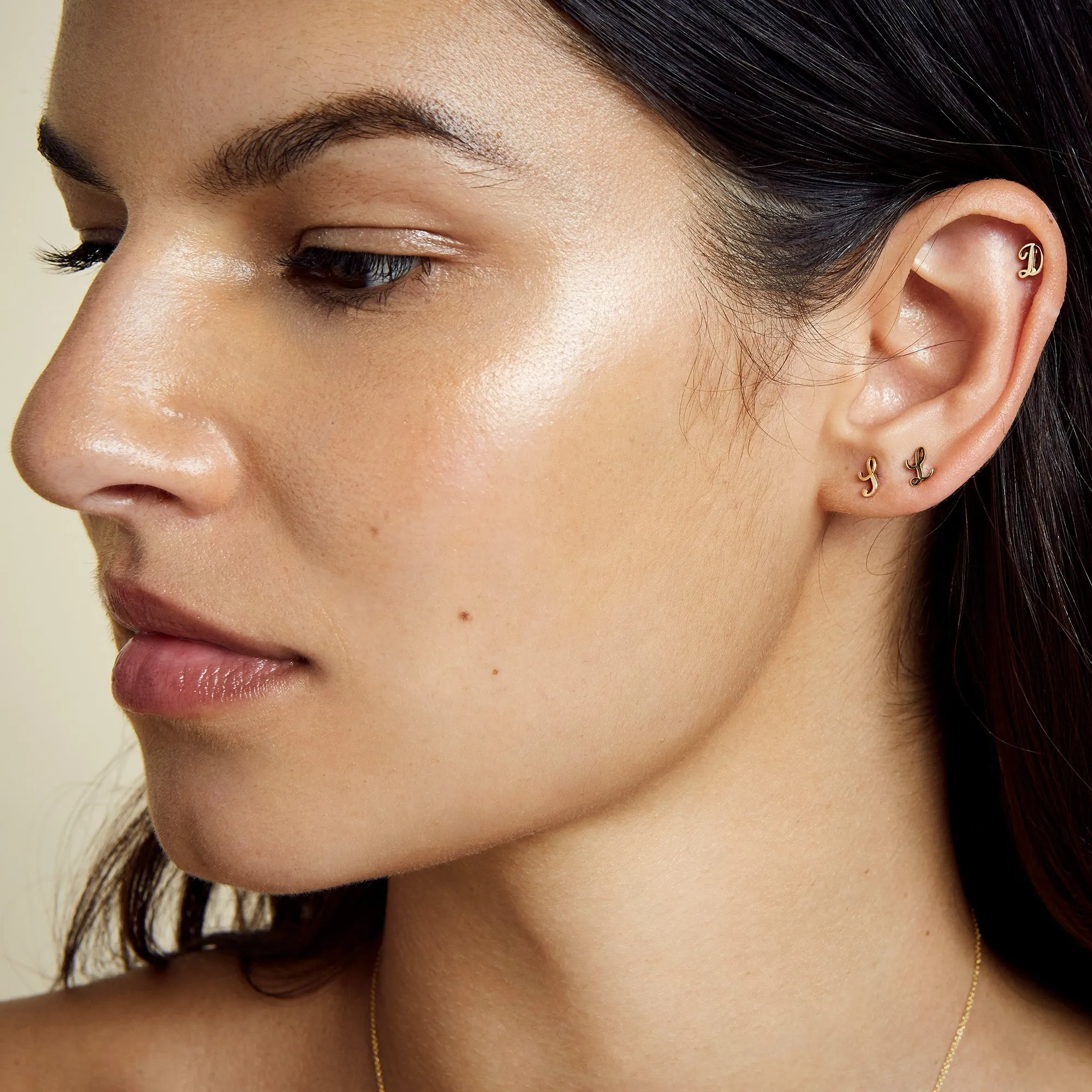 AMELIA SCRIPT INITIAL STUD SINGLES sold by SARAH CHLOE product image thumbnail 3