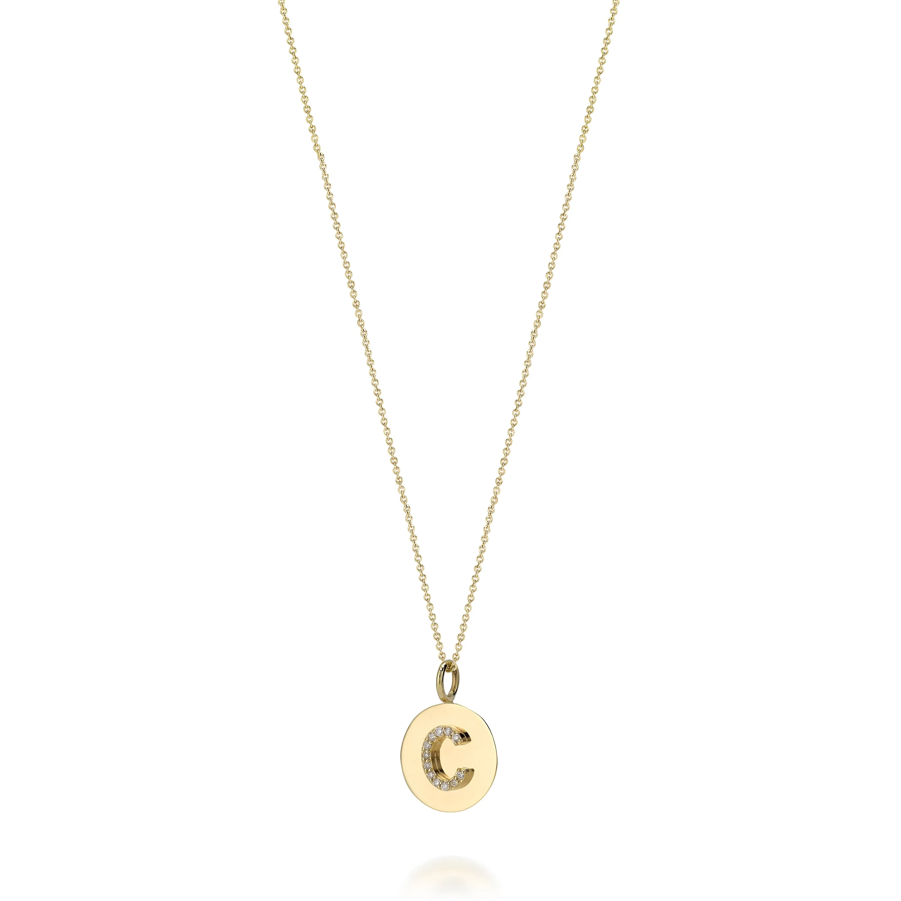 KARI INITIAL DIAMOND MEDALLION NECKLACE sold by SARAH CHLOE product image thumbnail 5