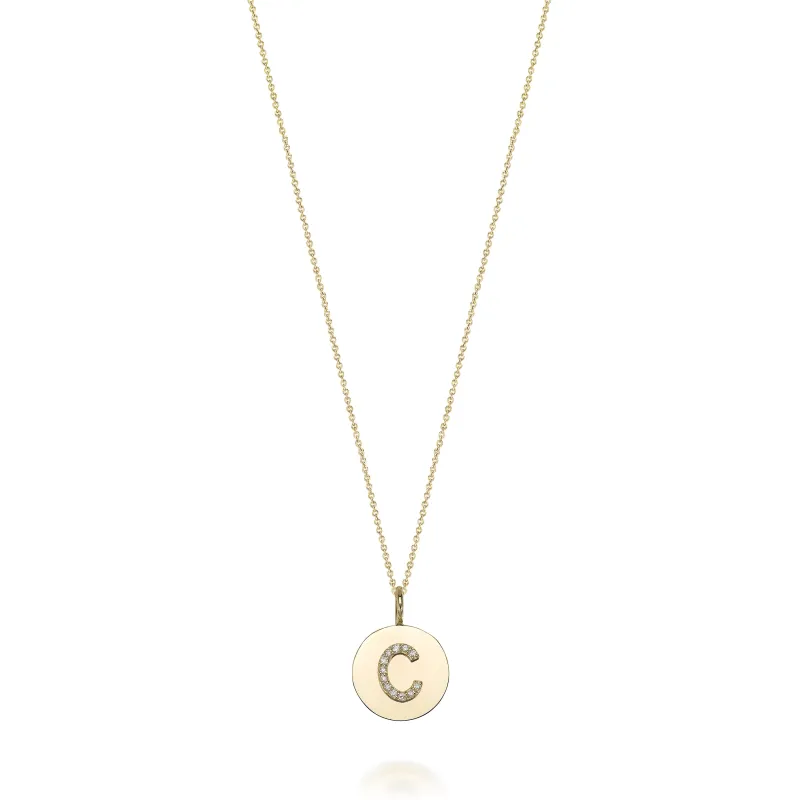 KARI INITIAL DIAMOND MEDALLION NECKLACE sold by SARAH CHLOE