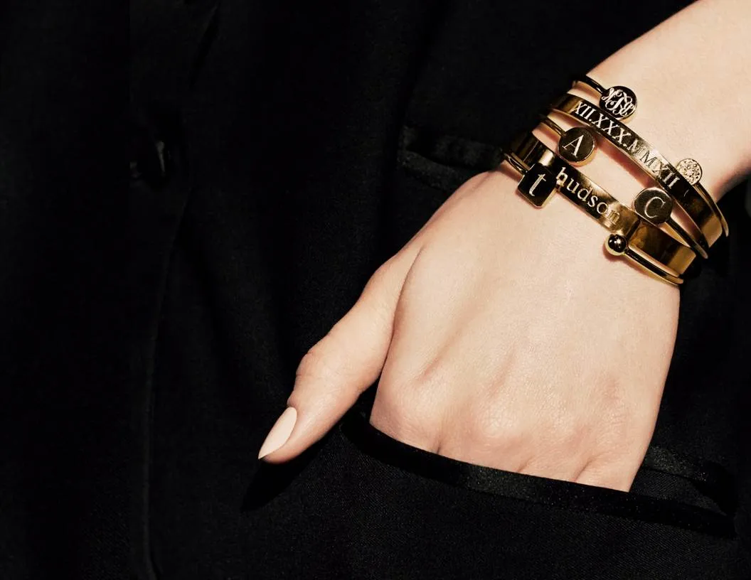 ELLE ROUND DIAMOND INITIAL BANGLE sold by SARAH CHLOE product image thumbnail 2