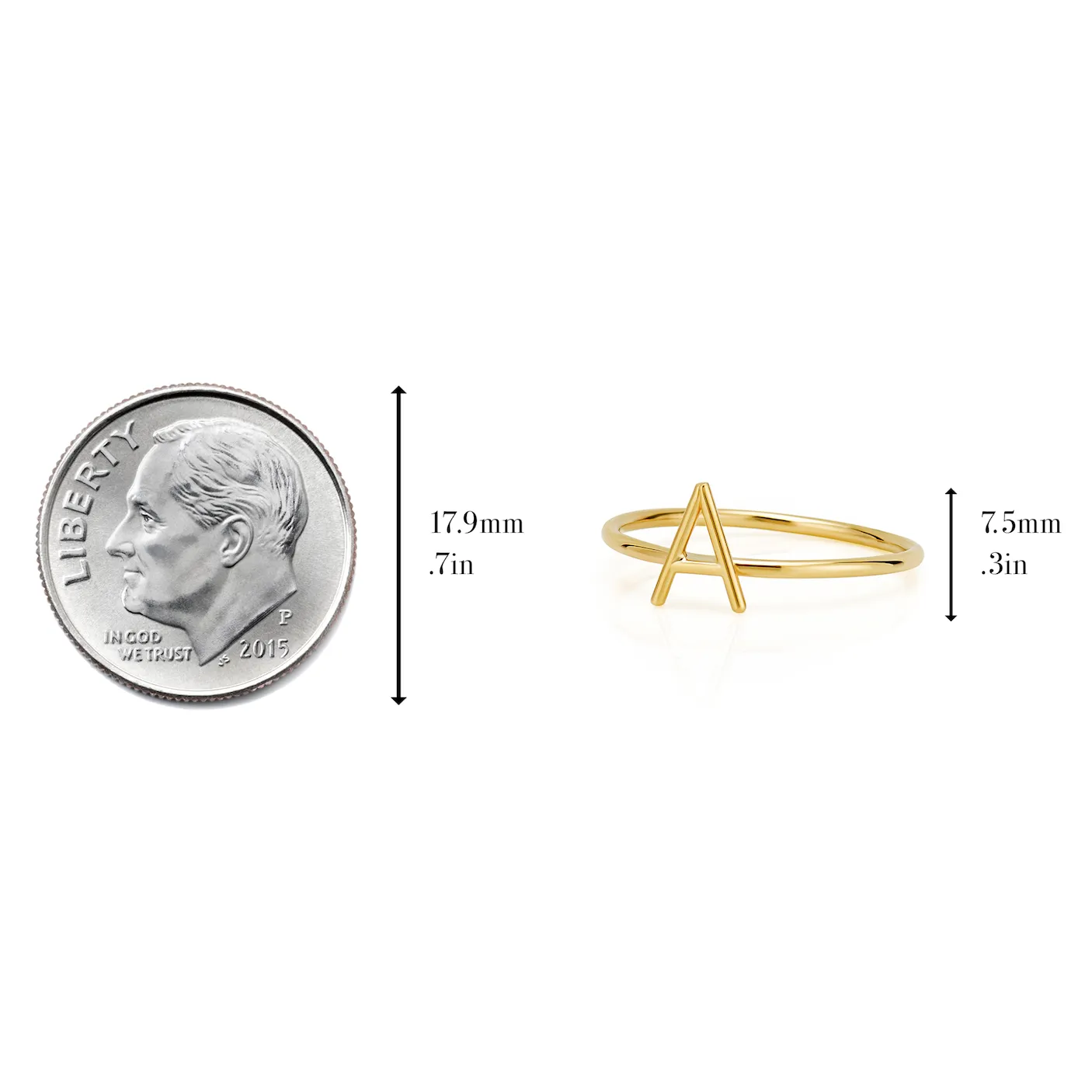 AMELIA STACKABLE INITIAL RING sold by SARAH CHLOE product image thumbnail 4