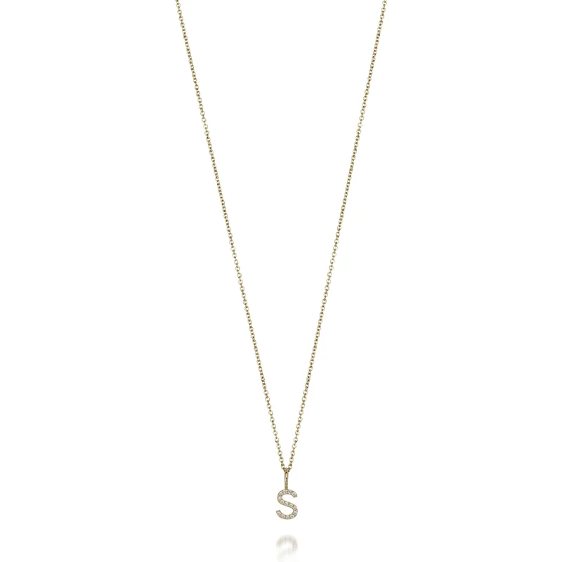 AMELIA DIAMOND INITIAL PENDANT sold by SARAH CHLOE