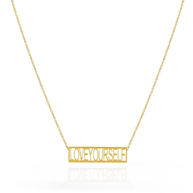 MRSxSC LOVEYOURSELF BAR NECKLACE sold by SARAH CHLOE