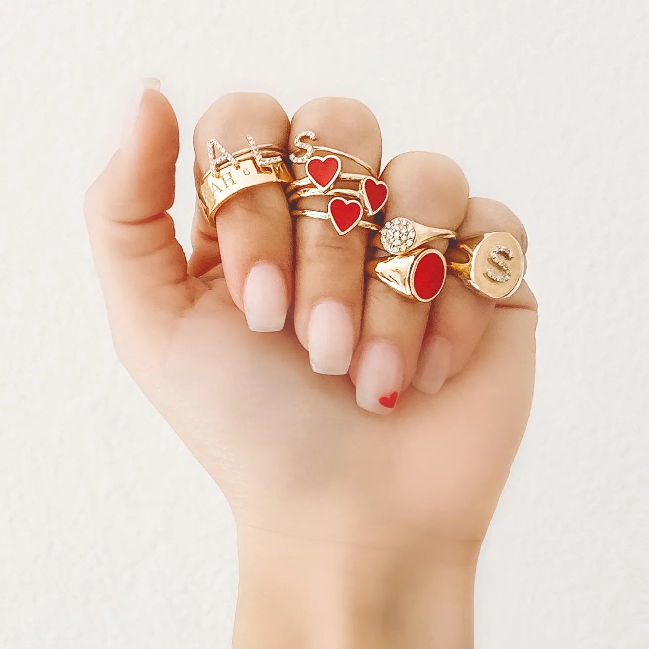 CIELA DIAMOND-DUO INITIAL RING BAND sold by SARAH CHLOE product image thumbnail 3