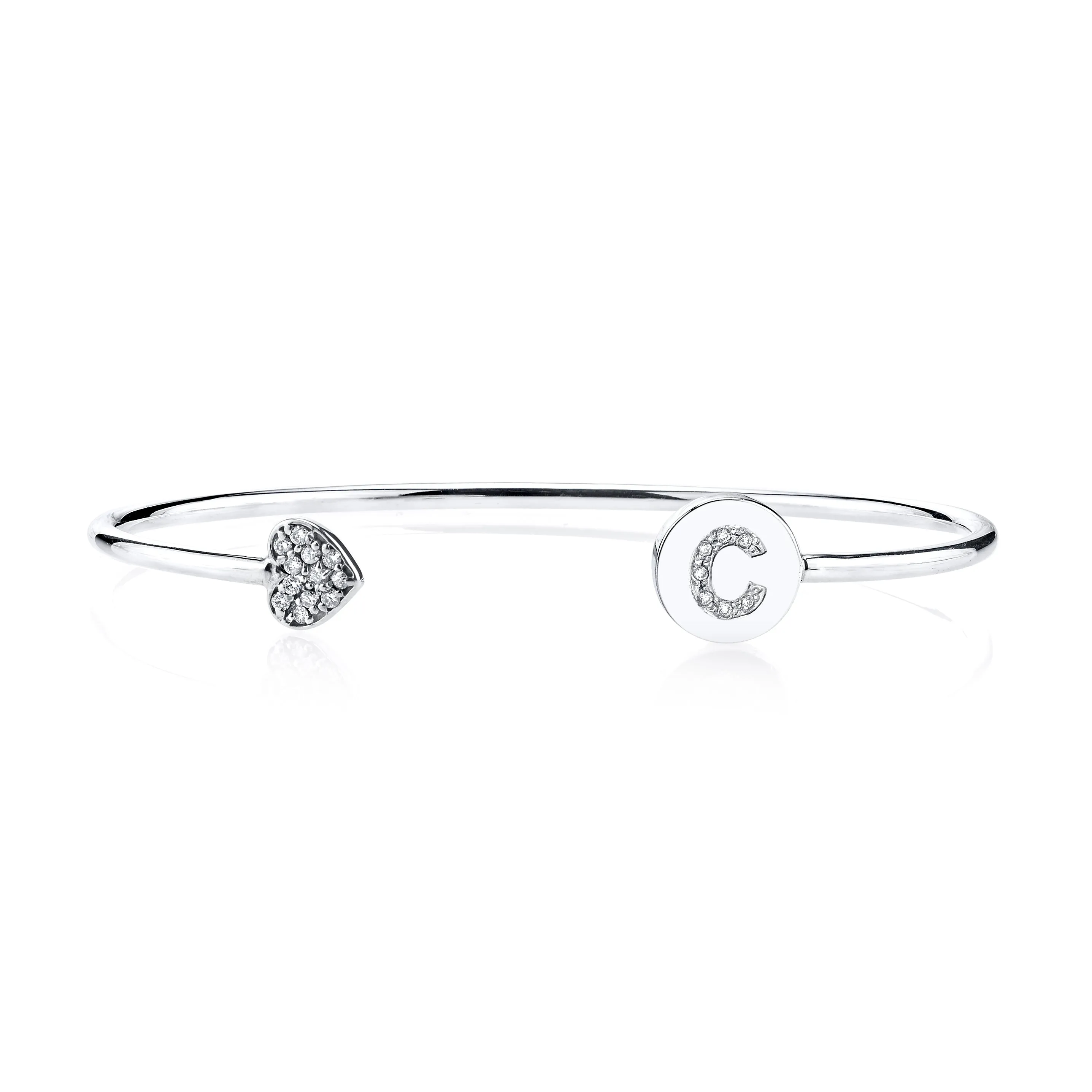 ELLE DIAMOND INITIAL-HEART BANGLE sold by SARAH CHLOE