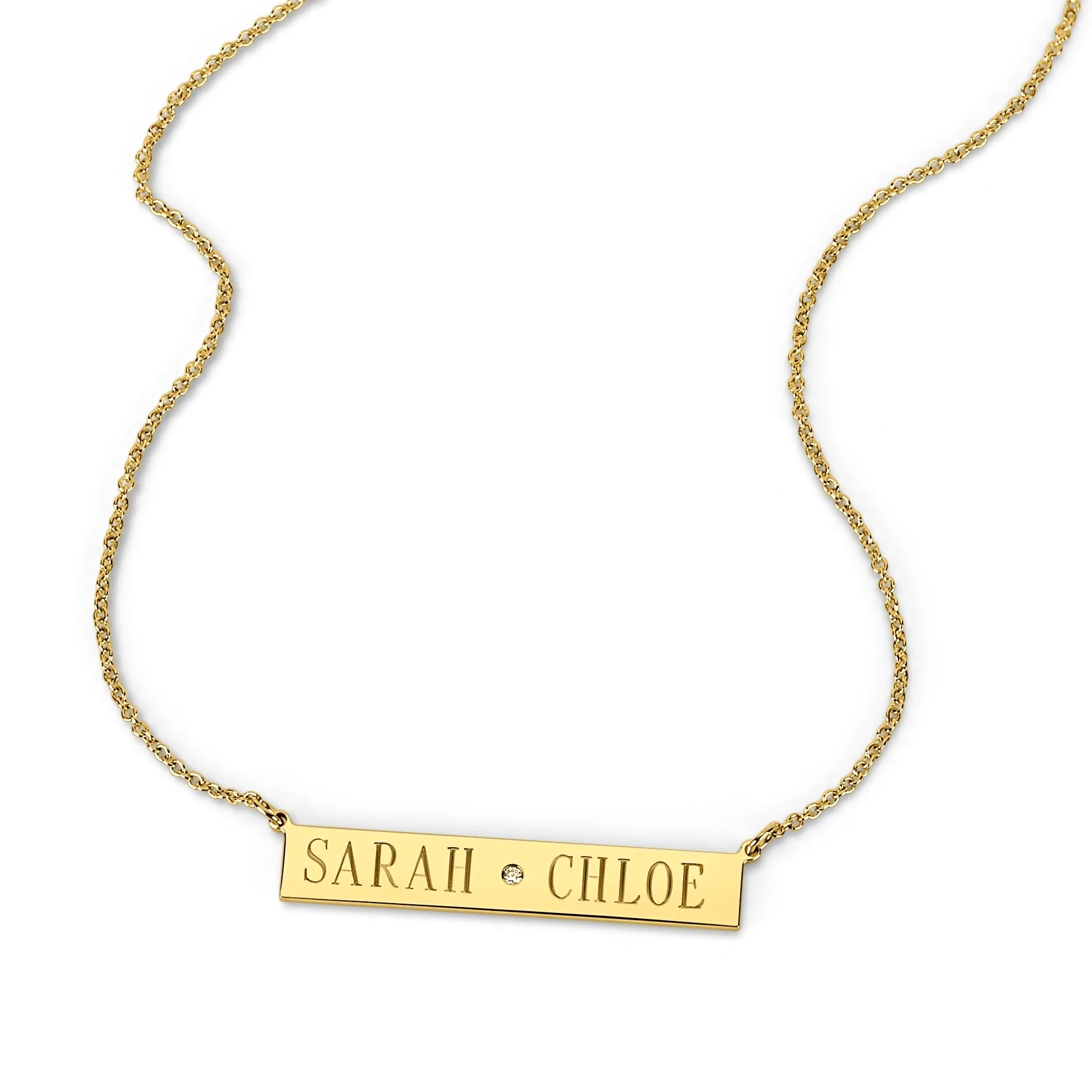 LEIGH ID CENTER DIAMOND NECKLACE sold by SARAH CHLOE
