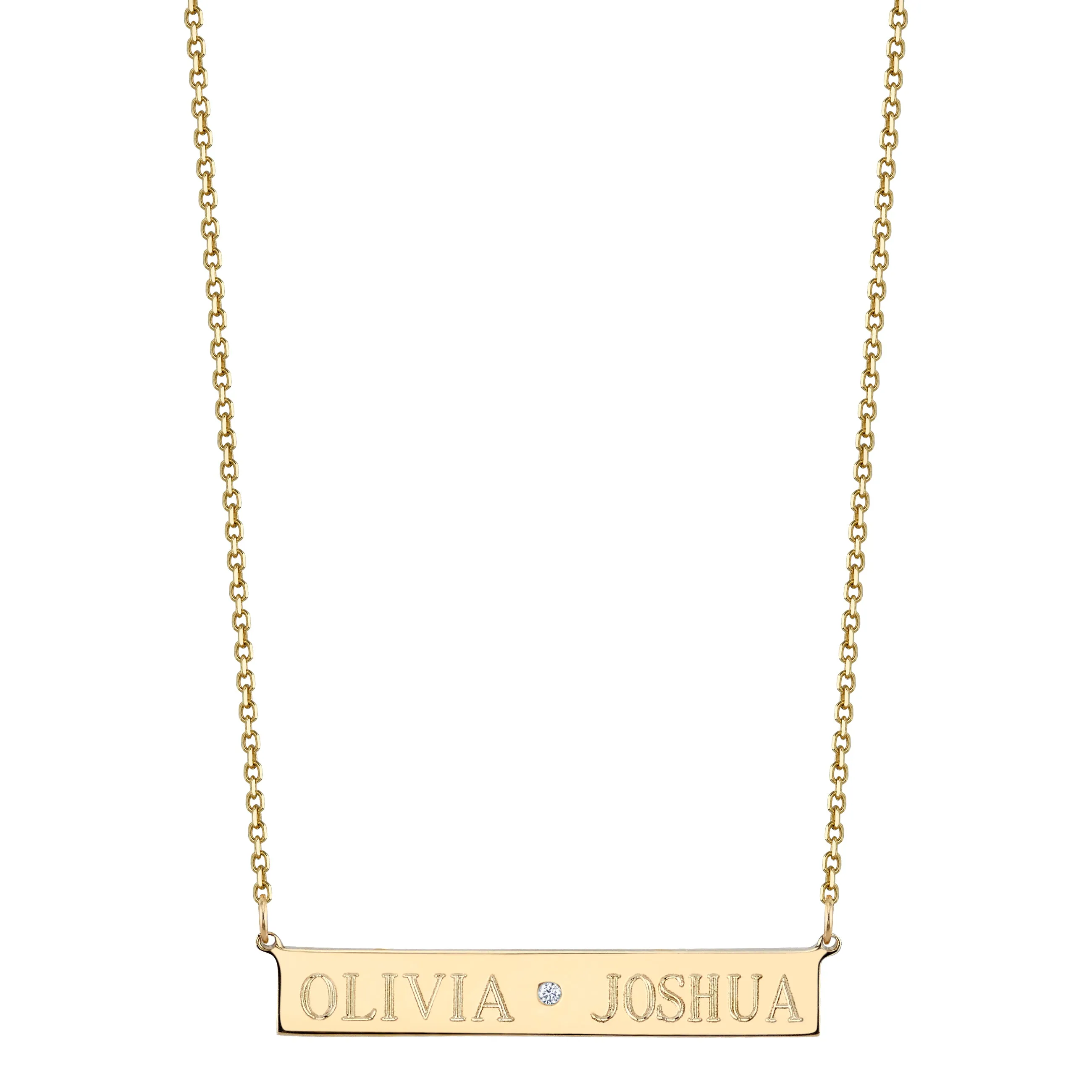 LEIGH ID CENTER DIAMOND NECKLACE sold by SARAH CHLOE product image thumbnail 2