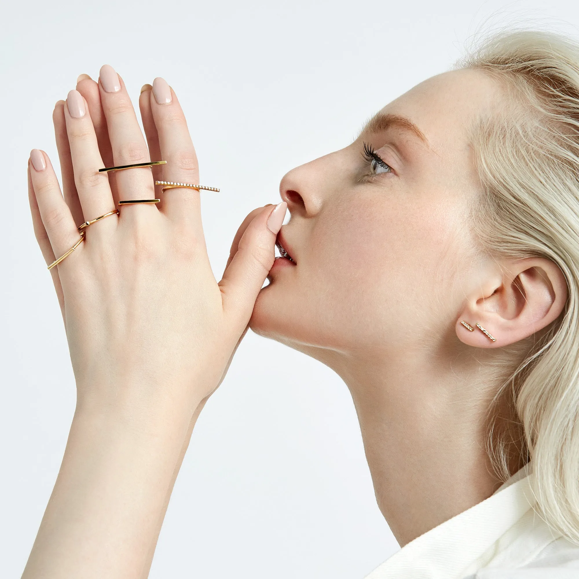 LARGE DIAMOND BAR RING sold by SARAH CHLOE product image thumbnail 2