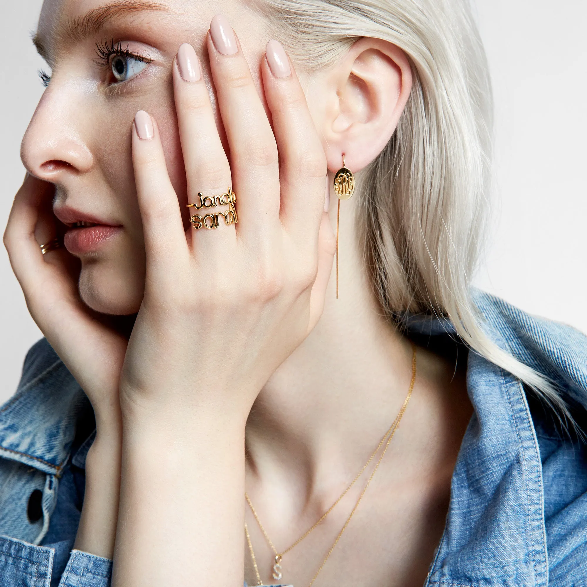 AVA BLOCK DAINTY CUSTOM RING sold by SARAH CHLOE product image thumbnail 3