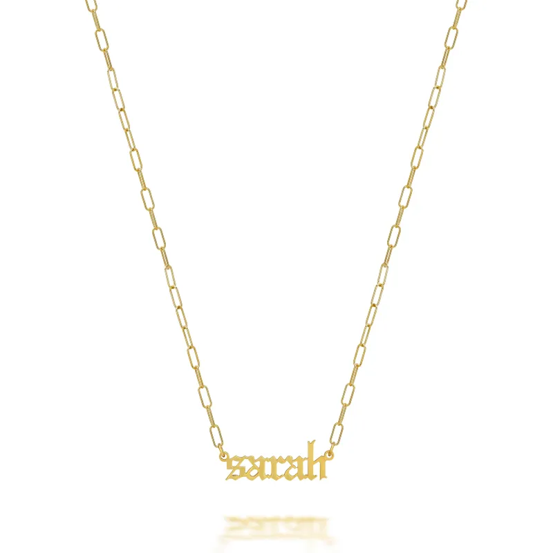 AVA GOTHIC NAME NECKLACE sold by SARAH CHLOE