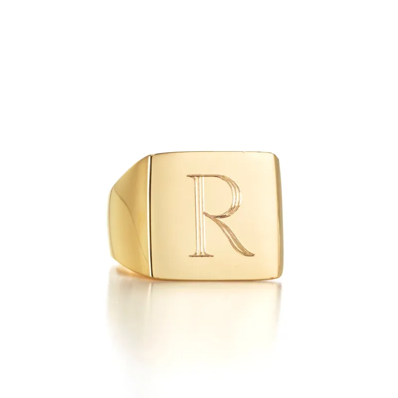 LANA SQUARE SIGNET RING made by SARAH CHLOE