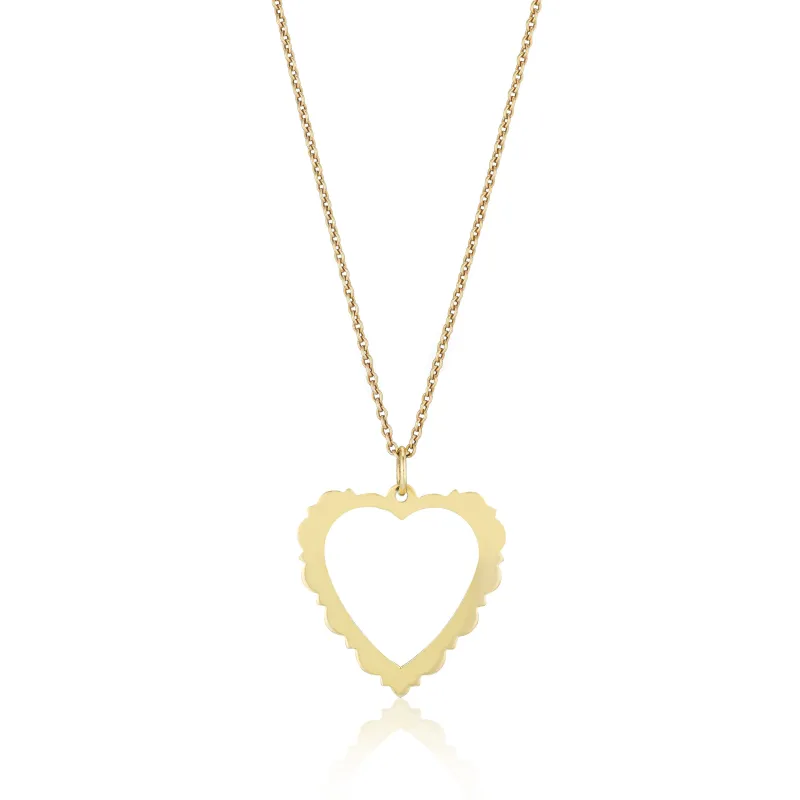 PARKER SCALLOPED HEART CHARM NECKLACE sold by SARAH CHLOE