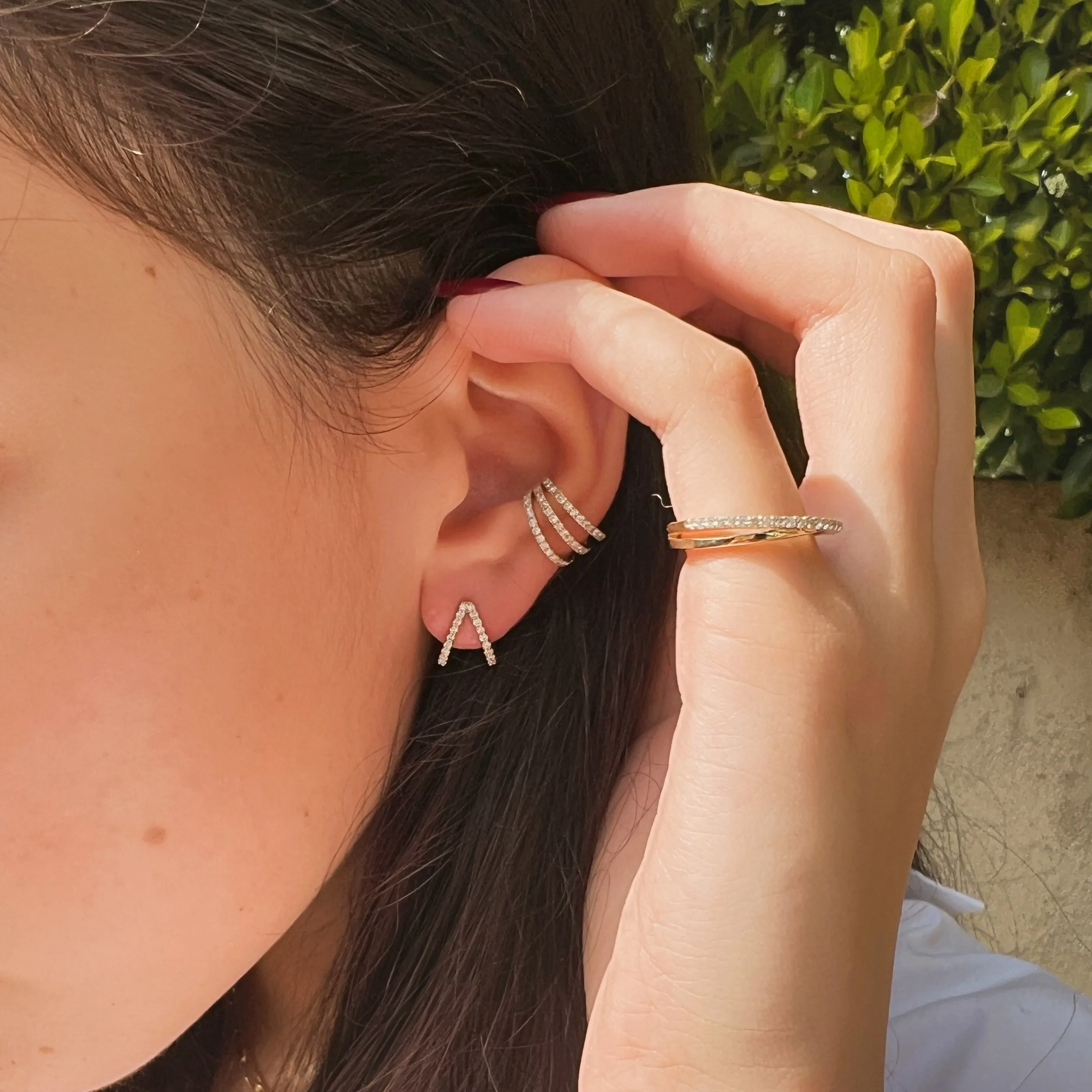 PALERMO DOUBLE ROW EAR CUFF sold by SARAH CHLOE product image thumbnail 3