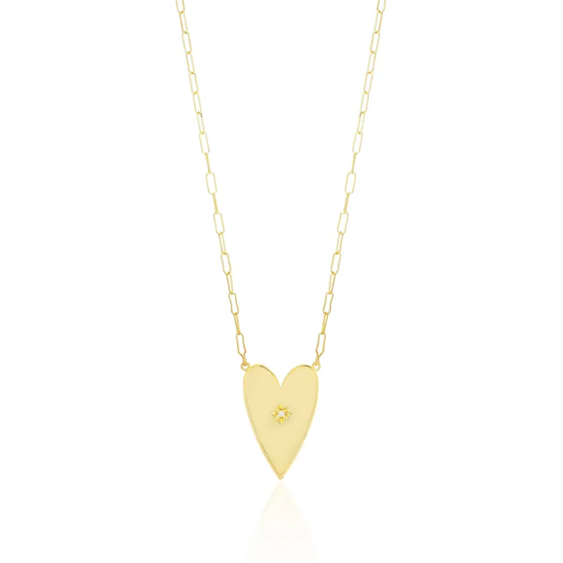 ALANA ELONGATED HEART NECKLACE sold by SARAH CHLOE