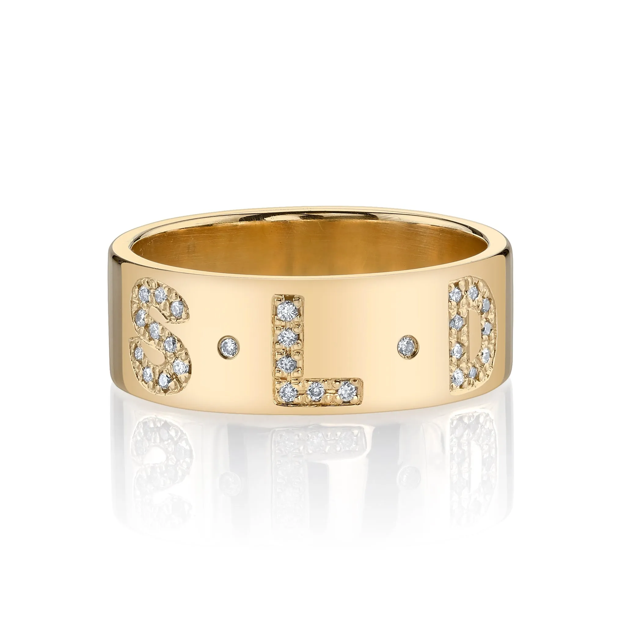 CIELA PAVE DIAMOND MULTI INITIAL RING sold by SARAH CHLOE